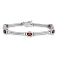 thumbnail image 3 of Sterling Silver Bracelet Gemstones January Women's Garnet 6 mm 8.5 in Rhodium Plated, 3 of 5