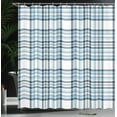 thumbnail image 4 of Ambesonne Plaid Shower Curtain, Traditional Squares Lines, 69"Wx70"L, White and Blue Grey, 4 of 5