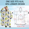 thumbnail image 4 of Oversized Wearable Blanket Hoodie,Dinosaur with Rrrr Pattern Sherpa Blanket Hoodie with Super Pockets,Super Warm Fuzzy Pullover for Women & Men, 4 of 6