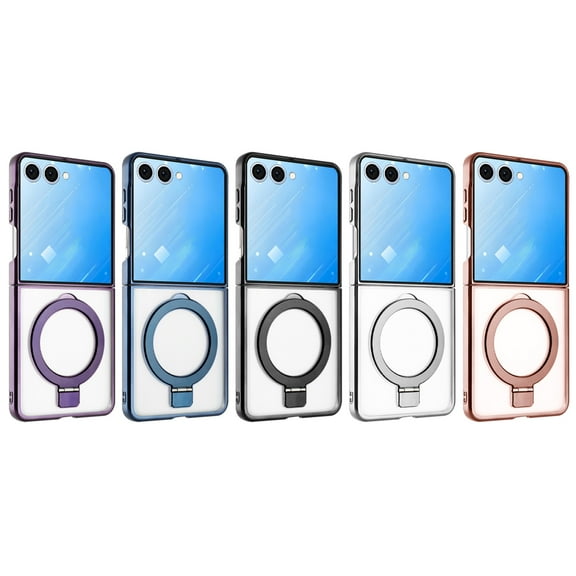 Samsung Galaxy Z Flip 7 Phone Case, Slim 100 Fit Magsafe Kickstand Case for Galaxy Z Flip 7 Black