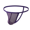 thumbnail image 4 of SELONE G-Strings for Men No Ride Up Briefs Summer Underwear Elastic Waistband Pouch Slim Wear Purple L, 4 of 5