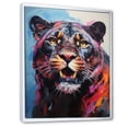 thumbnail image 2 of Designart "Fauvist Spirit Colorful Panther in Acrylic II" Animals Floater Framed Canvas Art Print, 2 of 7