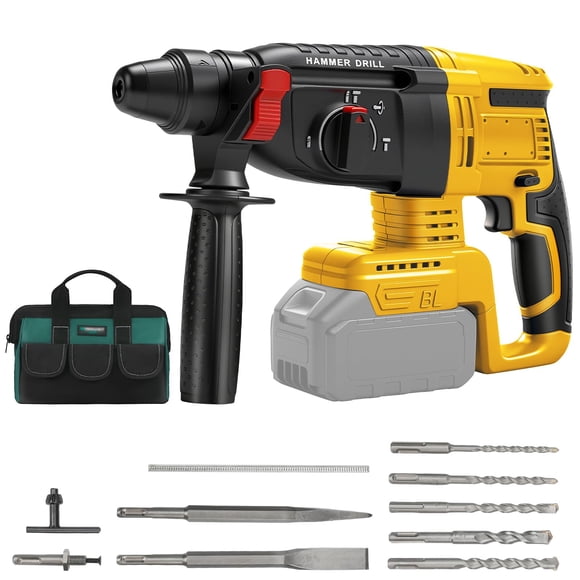 FormiPow SDS-Plus Rotary Hammer Drill for Dewalt 20V Battery, 2.5J Impact Brushless Rotary Hammer, 4 Mode Operation, 360° Rotating Handle, SDS Ham