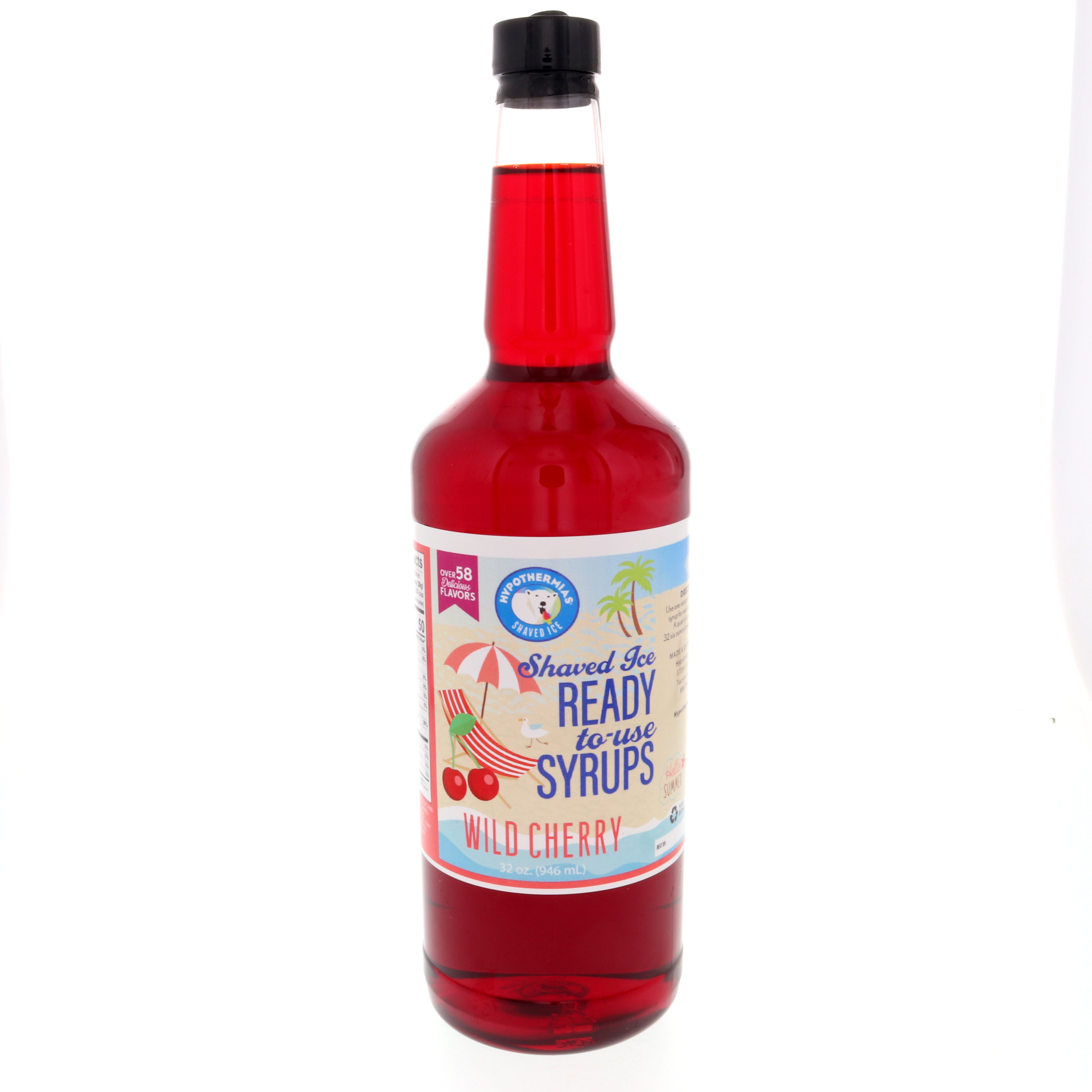 Wild Cherry Ready to Use Hawaiian Shaved Ice or Sno Cone Syrup Quart (32 Fl. Oz)