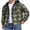 01-Black Light Green, variant on GIRUNS Men's Plaid Shirts Jacket Fleece Flannel Lined Long Sleeve Shirts Sherpa Button Down Coat With Hood Black Light Green L