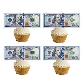 24 Precut 100 Dollar Bill Edible Money Image Wafer Paper for Cake Decorating Cup