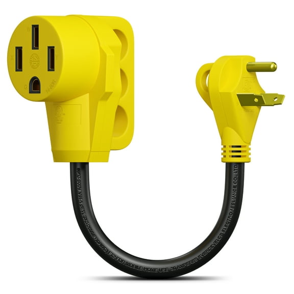 Leisure Cords 30 Amp Male to 50 Amp Female Dogbone Adapter RV Electrical Converter Cord Cable (30 Amp Male to 50 Amp Female)