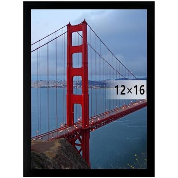 12x16 Frame Wall Hanging Picture Frames, Black, 1 Pack