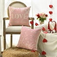 thumbnail image 3 of Valentine''s Day Pink and White Love Throw Pillow Covers, 16 x 16 Inch Hello Valentine Plaid Wedding Cushion Case Decoration for Sofa Couch Set of 4, 3 of 6