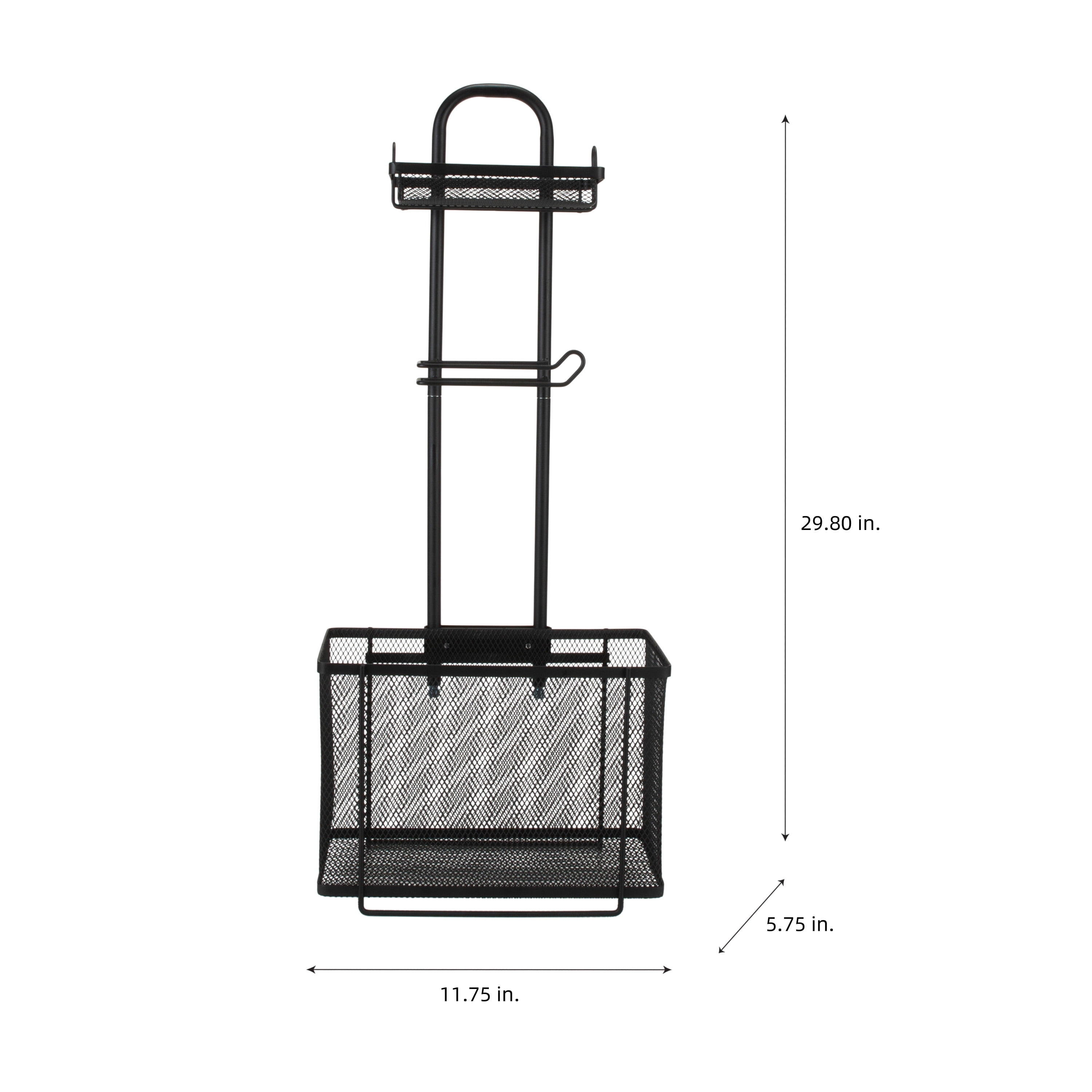 Bath Bliss Mesh Collection Adjustable Three Shelf Bathroom Organizer in Matte Black