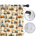 thumbnail image 4 of Blackout Kids Curtains,Cartoon Construction Vehicles Workers Beige Pattern Childrens Insulated Curtains Set Of 2,Bedroom Essentials,Toddler Room Decor 42"x63", 4 of 5