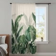 thumbnail image 3 of Palm Leaves Tropical Sheer Curtains 108" Extra Long, Green Botanical Summer Linen Light Filering Curtains, Privacy Drapes Simi Floor to Veiling Curtain for Living Room Bedroom Large Window Treatment, 3 of 9