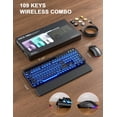 thumbnail image 5 of Wireless Keyboard and Mouse Combo, Backlit Typewriter Keyboard with Round Keys, Magnetic Wrist Rest & Phone Holder, Rechargeable 2.4GHz Set for Mac, Windows, PC – Black, 5 of 9