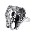 thumbnail image 4 of Majestic Elephant Head Sterling Silver Ring-8, 4 of 6