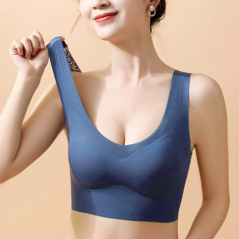 adviicd Sports Bras For Women High Support Fashion Deep Cup Bra Hides Back  Diva New Look Blue Large 