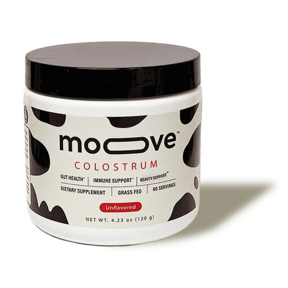 Moove Colostrum Powder Supplement for Immune Support, Beauty & Gut Health, Unflavored, 60 Servings (120 g)