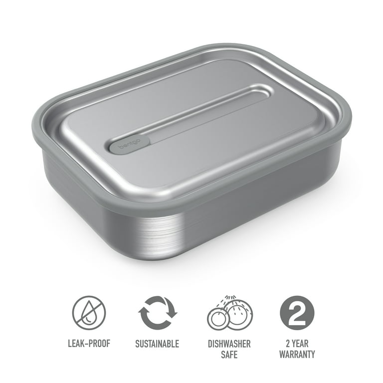 Bentgo Stainless - Leak-Proof Bento-Style Lunch Box with Removable Divider  - Sustainable 5 Cup Capacity, Odor and Stain Resistant for On-the-Go  Balanced Eating for Adults & Teens (Stainless Steel) 