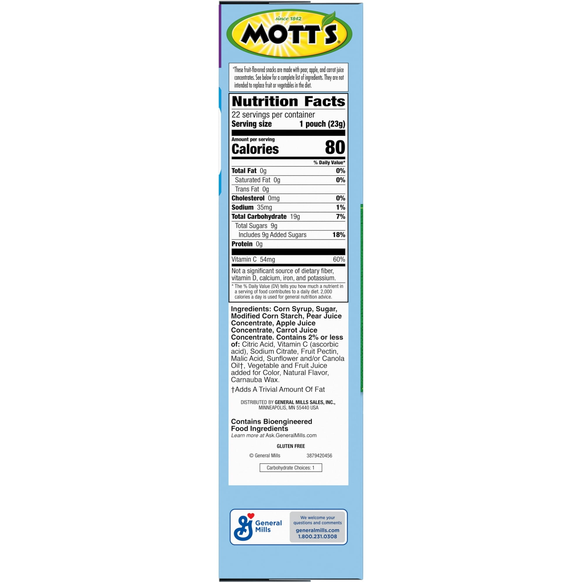 Mott's Fruit Flavored Snacks Assorted Fruit Gluten Free Value 22 Pouches 17.6 oz (Pack of 4)