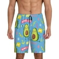 thumbnail image 3 of Lsque Avocado Work Out Mens Sleep Pajama Shorts,Short Pajama Pants, Cotton Ultra-Soft Knit-Large, 3 of 9