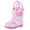 Hot Pink, variant on Girls Boots Rain Boots Kids Shoes Waterproof Footwear Short Lightweight Easy Wear Design For Outdoor Rainy Days ,1.5-3 Years
