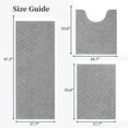 thumbnail image 6 of Yamaziot 3pcs Bathroom Rugs Set with U-Shaped Mat, Non Slip, Quick Drying, Ultra Soft and Water Absorbent Bath Rug Carpet Machine Washable Rug, Gray, 6 of 8
