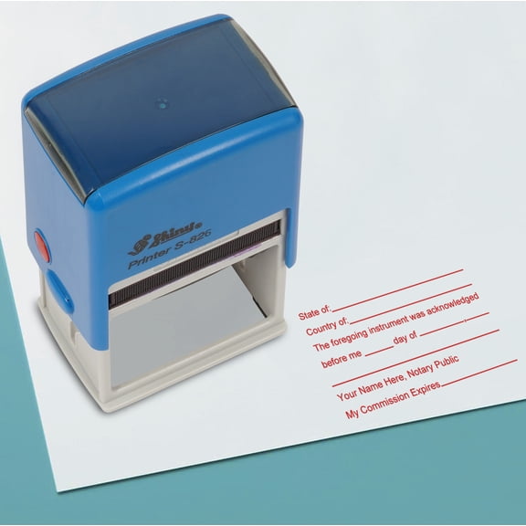 Printtoo Notary Stamp Self Inking Rubber Stamp Pre,Inked Office Stamp, Home Office Business Stationery, 41 x 24 mm, Red