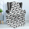 thumbnail image 4 of Animal Soft Flannel Fleece Throw Blanket, Hipster Animal Portrait with Shirt Hat Glasses Ornamental Character, Cozy Plush for Indoor and Outdoor Use, 50" x 70", Blue and Charcoal Grey, by Ambesonne, 4 of 5