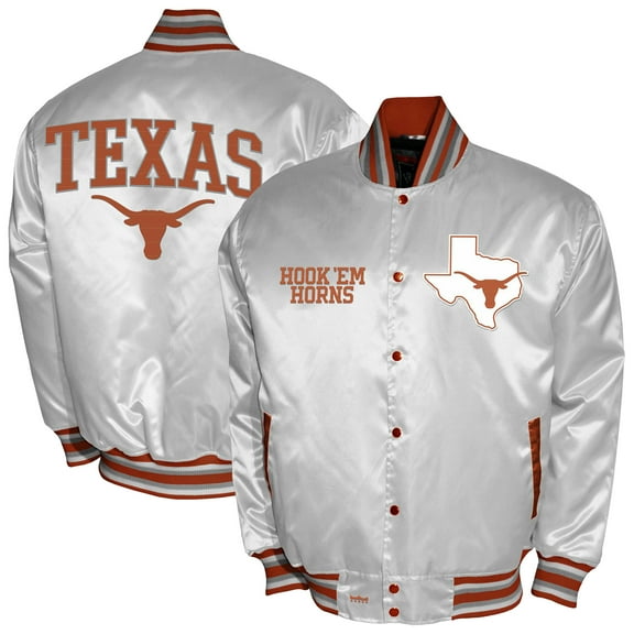 Men's Franchise Club White Texas Longhorns Satin Full-Snap Jacket