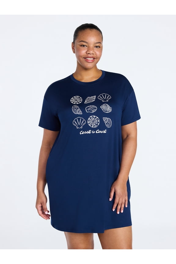 Womens Dreamy Soft Collection Short Sleeve Sleep Shirt, Sizes S/M-2X/3X