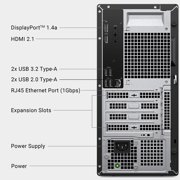 Dell Tower Desktop, Intel® Core™ Ultra 7, 16 GB, DDR5, 1 TB, Black, Windows 11 Home