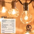 thumbnail image 4 of Globe Outdoor String Lights - Patio String Lights 100FT with 105 Bulbs Weatherproof Hanging Lights for Party Wedding Garden Backyard, 4 of 7