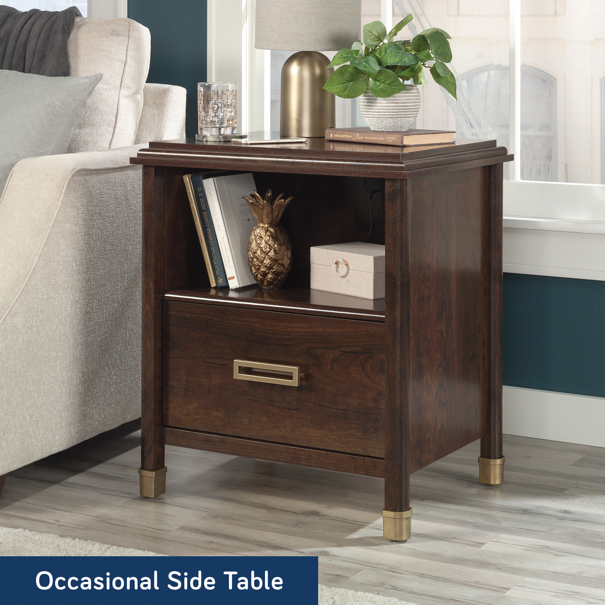 1934 Collection, by Sauder Nightstand, Deco Cherry Finish
