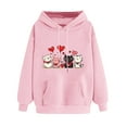 thumbnail image 2 of VgaVtl Pink Hoodies for Women Plus Size Valentines Day Long Sleeve Sweatshirt for Women Pocket Graphic Festivals Pullover Tops, 2 of 5