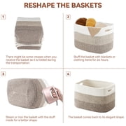 3 Pack Storage Basket, Woven Baskets for Storage, Organizer Bins Laundry Basket, Decor Basket for Toys, Towels, Books