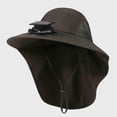thumbnail image 2 of SAWOBUUN Outdoor Solar Powered Fan Hat for Men Women Wide Brim Hiking Fishing Hat with Neck Flap, 2 of 5