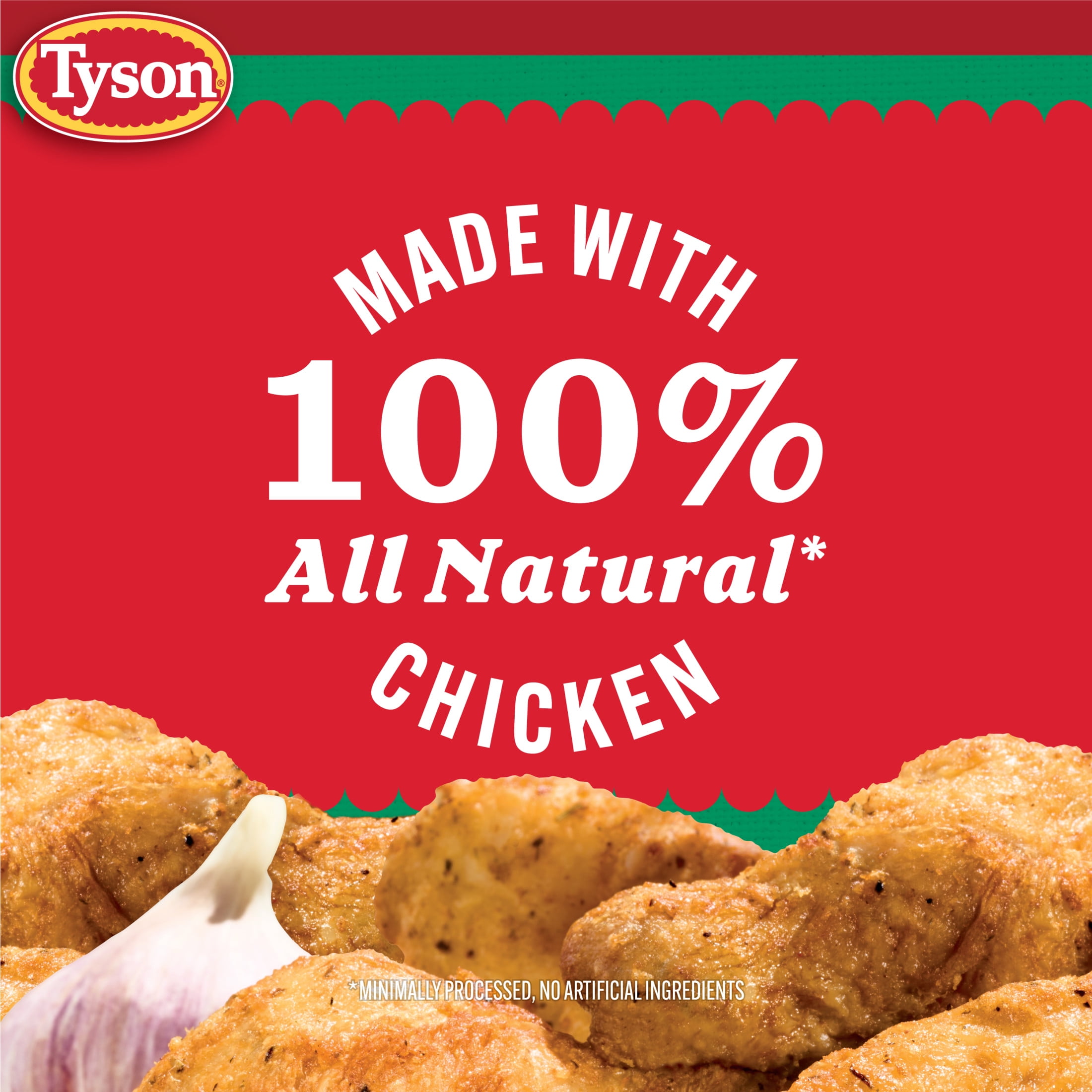Tyson Garlic Parmesan Crispy Wings, 16 oz (Frozen, Fully Cooked)