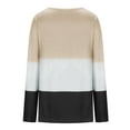 thumbnail image 5 of aidice Tops for Women Casual Round Neck Button Long Sleeve Shirts Comfy Fitting Color Block Tee Shirts, 5 of 6