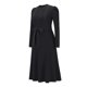 thumbnail image 4 of Vestido de corte A con vuelo para mujer con cinturón, vestido informal elegante para ir al trabajo Kuymtek Negro T L para Mujer, 4 of 9