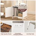 thumbnail image 5 of Farmhouse Nightstand Design with Charging Station, White Bedside Table with Usb&Type-C, 5 of 9