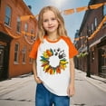 thumbnail image 4 of YUNAFFT T-Shirts Décontractés à Manches Raglan pour Enfants Imprimé Orange Festival Style Y2K, 4 of 9