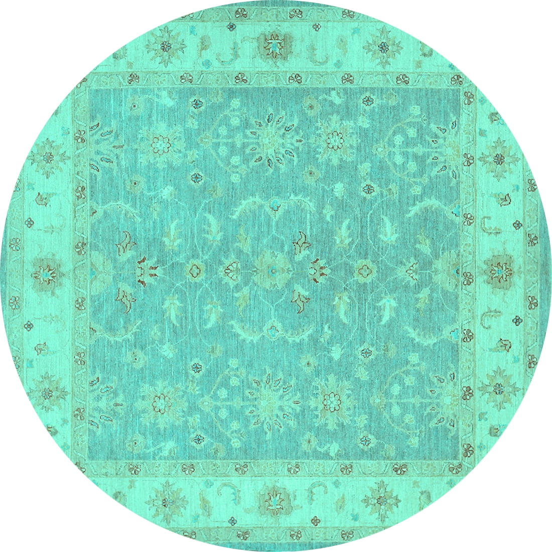 Ahgly Company Indoor Round Persian Turquoise Blue Traditional Area Rugs ...