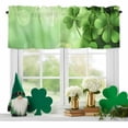 thumbnail image 2 of Kitchen Valances for Window, St. Patrick's Day Four-leaf Grass Light Filtering Rod Pocket Valance Curtain, Spring Pastoral Plant Short Curtains Window Topper for Bedroom Bathroom Living Room 60x18in, 2 of 9