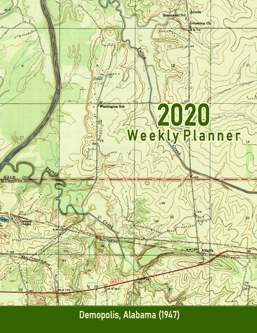 2020 Weekly Planner Demopolis, Alabama (1947) Vintage Topo Map Cover
