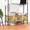 thumbnail image 3 of Yayeee Foldable Storage Basket for Shelves with Handles Set of 2 Waterproof Cloth Bins, Beige Leaves, 3 of 7