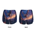 thumbnail image 3 of Cauagu Starry Sky Flying Tiger Print Women's 2 in 1 Running Shorts Athletic Workout Gym Yoga Shorts Running Shorts for Women-Large, 3 of 7