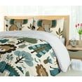 thumbnail image 3 of Ambesonne Forest Duvet Cover Set, Leafy Trees Jungle Animals, King, Petrol Blue Grey Yellow, 3 of 4