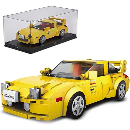Mould King Initial D Car RX-7 Mazda Model Car Building Blocks with Display Case, 27016 Model Car Kits Speed Champion Car Building Sets, Sports Race Car Building Kits for Adults and Kids 8+(329 PCS)