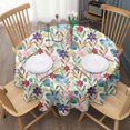 thumbnail image 3 of Pioneer Flower Floral Print Pattern Round Tablecloth 60"x60",Wrinkle Wipeable Table Cloth for Kitchen Dining Room Picnic Patio Party, 3 of 6