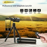 APEXEL 60x Super Telephoto Zoom Phone Lens Powerful Monocular Metal Telescope Mobile telephoto lens for camping Tourism