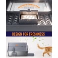 thumbnail image 4 of Powools Cat Litter Box - Stainless Steel Litter Box with Lid for Kitty, Metal Base Enclosed Cat Box with Litter Scoop, Elevated Step Box, Activated-Carbon pack, 17.1" x 13.2" x 15", Grey, 4 of 8